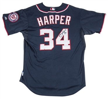 2012 Bryce Harper Game Used and Signed Rookie of the Year Photo Matched Jersey (MLB Auth & JSA)